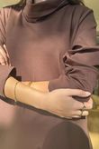 Scuba Stretch Funnel Neck Cocoon Dress Chocolate /3=